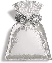 Saco Para Presente Cromus Embalagens com Acabamento Metalizado na Cor Prata 30x44 cm com 50 Unidades