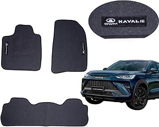 Tapete Personalizado em PVC para Haval H6 GWM 2022-2025 Emborrachado Impermeável 3 Peças com Logo Preto Antiderrapante