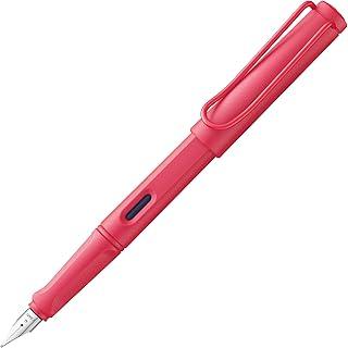 LAMY Safari sunset coral - Caneta Tinteiro com grip ergônomico e pena de aço polido M - Ideal para Escrita e Caligrafia - Incluindo cartucho Azul LAMY T 10