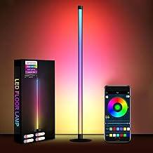 Luminária de piso de canto LED dupla face inteligente, Lâmpada de RGB inteligente com APP e Controle Remoto, 16 milhões de cores DIY, Music Sync moderna lâmpada de chão para sala de estar