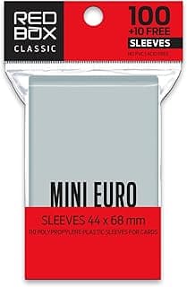 Sleeve Classic: MINI-EURO 44x68mm, Redbox, Plástico para Proteção de Cartas