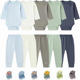 Body Bebê Calça Mijão e Meias Kit 16 Peças Manga Longa Masculino