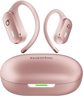 Basike Fone de Ouvido Bluetooth 5.4 TWS Open-Ear Esportivo, Som Hi-Fi Estéreo, ANC & Modo Transparência, ENC, Resistente a Suor e Respingos para Corrida e Exercícios ao Ar Livre – Ouro Rosa