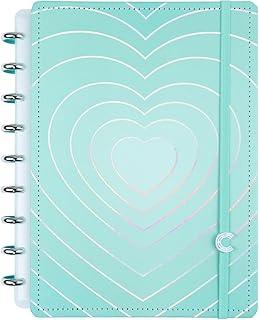 Caderno Inteligente, Médio, 255 X 190 mm, Turquoise Love, 80 folhas, Caderno Inteligente