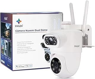 EKAZA Câmera de Segurança Externa Inteligente Nuvem Dual Dome, WiFi, IP65, H 310°/ V 140°, Compatível com Amazon Alexa e Google Assistant - EKJS-T3169