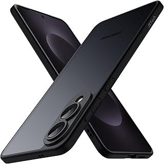 JETech Capa Fina para Samsung Galaxy S25 Edge com Lente de Câmera de Proteção Total, Case de Protetora Ultrafina, Leve, Capinha de Fosca e Minimalista, Parte Traseira Translúcida Fosco (Preto)