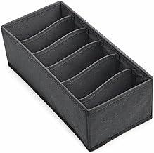 Organizador de Gaveta para Roupas, Cinza, Tecido Não Tecido, 6 Compartimentos, 30x15 cm, Divisórias Múltiplas (1, 30x15 (6 compartimentos))