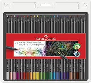 Lápis de Cor Redondo, Faber Castell 120724SOFT, Multicor, Pacote com 6 Unidades