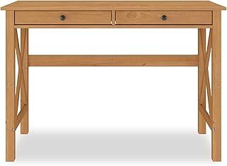 IDIMEX Mesa Escritório Com Gaveta Pés em X Madeira Freijó Adrian