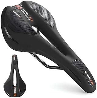 Selim de Bicicleta Vazado com Gel Conforto MTB Speed Urbano Preto/Vermelho Trilhos em Aço Carbono