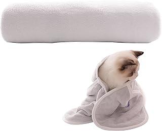 Toalha para Pets Microfibra Superabsorvente com Bolsos, Secagem Rápida,Absorve 6x Mais Água,Resistente, Lavável, Macia, Ideal Acessórios para Banho e Secagem para Cachorro e Gato (Cinza)
