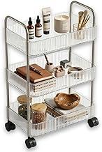 Carrinho Organizador com Rodinhas 3 Andares Acrílico Transparente – Organizador para Banheiro, Maquiagem e Cozinha – Compacto para Espaços Pequenos