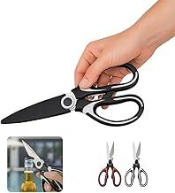 Tesoura Cozinha Multiuso Profissional Inox Capa Protetora Cortador Alimentos Aves Ervas Peixe Frango Utensílio Culinário Afiado Antiderrapante Durável 20cm (Branca)