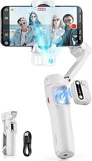 ho~hem iSteady V3 Estabilizador Celular, Gimbal de 3 Eixos para Celular, Rastreador Magnético com AI, Haste Extensível e tripé Integrados,Luz de Preenchimento Magnética,Branco