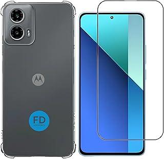 Kit Capa Capinha Anti-Impacto Premium Transparente + Película de Cerâmica 9D ou Privacidade 9D para Motorola Moto G35. (Capa + Película Cerâmica 9D)