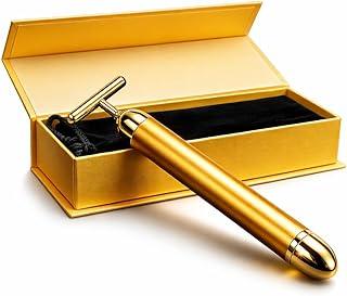 Massageador Facial Gold Efeito Lifting - Redução de Rugas e Linhas de Expressão - Diminui Papada, Olheiras e Inchaço - Estimula Colágeno e Absorção de Cremes