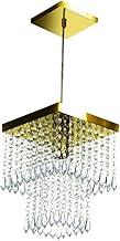 Lustre Pendente De Cristal Acrílico Marrycrilic Dourado