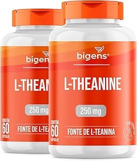 L-Theanine Teanina 250mg, 60 capsulas, Bigens (Kit 2)