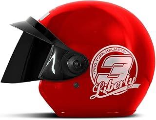 CAPACETE ABERTO PRO TORK LIBERTY 3 SOLID VERMELHO TAM. 60 VIS. FUMÊ