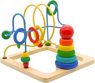 Brinquedo Educativo de Madeira Infantil – Cubo de Atividades ou Circuito com Peças – Desenvolve Coordenação Olho-Mão, Cores, Formas e Habilidades Cognitivas – Brinquedo Lúdico para Crianças (Modelo 3)