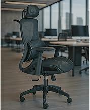 Cadeira de Escritório Executiva Ergonômica de Malha, Giratória com Encosto Reclinável, Apoio Lombar e Cabeça, Design Moderno para Home Office e Gamer, Suporta 150kg, Apoio de braço 3D (Preta)