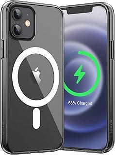 JETech Capa Magnética para iPhone 12 Mini 5,4 Polegadas Compatível com o Carregamento sem fio MagSafe, Case para Celular à Prova de Choque, Capinha Parte Traseira Claro Anti-Riscos (Preto)