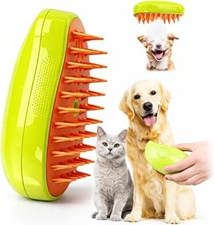 Escova Pet a Vapor Recarregável 3‑em‑1 – Remove Pelos, Massageia & Limpa – Vapor Frio, Silicone Suave, USB 5 V (150 mAh) | Cães & Gatos | Cuidado Relaxante Premium