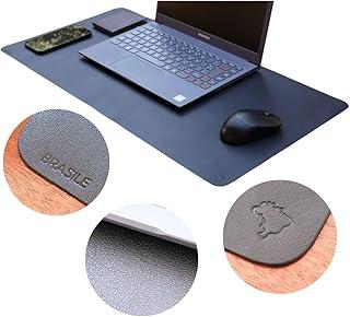Desk Pad Mouse Pad Grande Tapete Mesa Gamer Desk Mat Couro Legítimo (Preto)