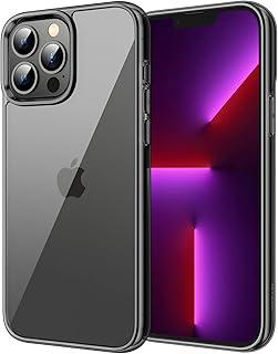 JETech Capa para iPhone 13 Pro 6,1 Polegadas, Case Protetora de Telefone à Prova de Choque Não-Amarelecimento, Capinha Parte Traseira Transparente Anti-Riscos (Preto)