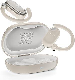 Basike Fone de Ouvido Bluetooth 5.4 OWS, Fone de Ouvido Sem Fio Esportivo HiFi Estéreo Som, IPX4 à Prova D'Água, Redução de Ruído ENC, 30h de Autonomia e Case Voz para Corrida e Exercícios (Rosa)