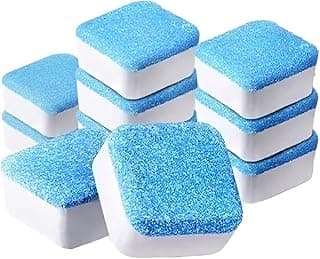 Kit com 10 Pastilhas Limpa Maquina de Lavar Roupas Pastilhas Efervecentes kit c/10 unidades, Limpeza e Higienização, desincrustante p/maquinas de Lavar Roupas. tampa frontal e superior