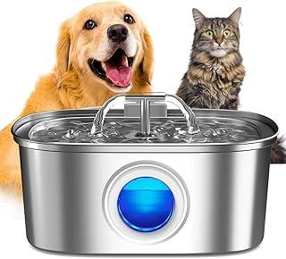 NEWPET Fonte para Gatos com Filtro,Dispensador de água para cães Inox 304,Bebedouro Gato Automático Super Silencioso 3.2L para Animais de Estimação