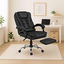 Cadeira De Escritório Itália Presidente Ergonômica Couro Sintético Encosto Ajustável Com Trava E Apoio Para Pés Cor Preta Luvinco (Preto)