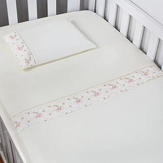 Jogo de Lençol Mini Berço 03 Peças 100% Algodão - Floral Rosa