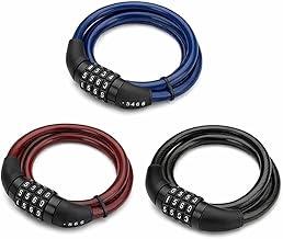 Cadeado de Segurança com Senha Cabo Flexível em Aço Sem Chave Cores Diversas Trava com Segredo Combinação Numérica Retrátil Portátil para Bicicletas Motos e Mochilas