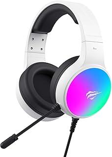 Havit Fone de Ouvido 7.1 USB Gamer H2043U White Black, Surround, Iluminação RGB, Falante de 50 mm, Microfone Omnidirecional, Earpads Macios, Design Vibrante, 20 Hz – 20 KHz