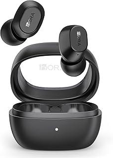 Fone de Ouvido Bluetooth 5.3 TWS In Ear,1HORA AUT208, Graves Intensos, Conexão Instantânea, 6H+19H de Bateria, Super Leve 3,6 g, Controle Touch, Drivers de 8 mm, Tampa Transparente (Preto)