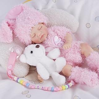 Bebê Reborn Boneca de Silicone Sólido Suave Menina 30cm Boca Fechada Usa Chupeta Magnética