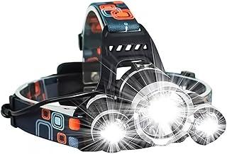 Lanterna de Cabeça Led Recarregável USB com Luz Potente Tripla 4 Modos de Iluminação Ajustável para Corrida Ciclismo Acampamento Trilha Pesca