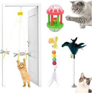 Kit 3 Brinquedo Para Gato Elástico Pendura Porta Ratinho Mola