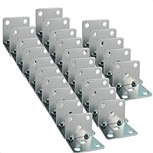Kit 25 Cantoneiras Reforçadas Zincadas 6 Furos – Suporte Metálico em Aço para Prateleiras, Armários e Móveis – Cantoneira Estrutural 4x4cm para Fixação