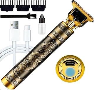 Barbeador Masculino Cabelo Profissional e Aparador Recarregável, para Barba, Cabelo e Corpo, Acabamento Dourado Premium. Fácil, prático e moderno. Cabelos prontos em minutos