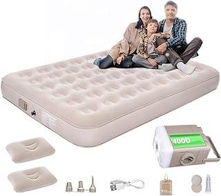 JOYFOX Colchão de Ar Inflável Queen 203x152x28cm com Bomba Elétrica USB Removível, Impermeável, Portátil, Resistente até 300kg para Camping, Viagem e Uso Doméstico