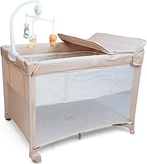 Berço e Cercadinho Portátil com Trocador e Bolsa para Transporte Bege Yuupi