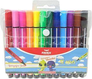 Famix - Caneta Hidrografica 12 Cores Jumbo Famix Fhc05
