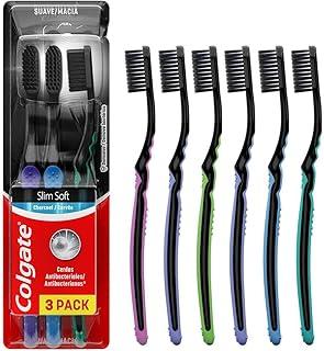 Escova de Dente Colgate Slim Soft Black Com Infusão de Carvão 6 unid