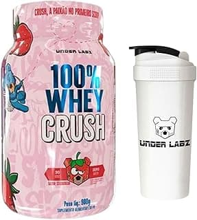 Combo Under Labz - 100% Whey Protein Crush - 900g - Sabor Morango + Coqueteleira