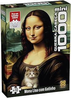 Quebra Cabeça 1000 Peças Mini Monalisa com Gatinho