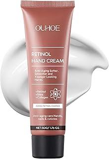 VRAIKO OUHOE Retinol Creme para mãos antienvelhecimento, hidratante mineral para as mãos com retinol, manteiga de karité e colágeno, para mãos mais jovens, pele macia e lisa, unhas e cutículas