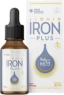 Liquid Iron Plus for Baby Kids Bisglicinato Ferroso Liquido Gotas Sabor Morango 30ml Suplemento Ferro Infantil Bebe Crianca Alta Absorcao Ferro Quelato Sem Sulfato Sem Gluten Multiactive